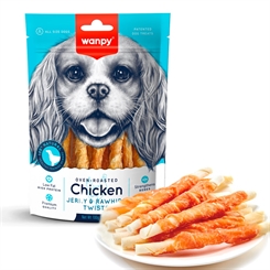 Chicken Jerky & Rawhide Twists  - 100g - Wanpy